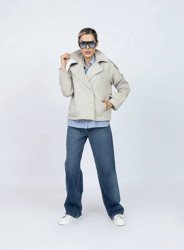 خرید عمده بارانی زنانه شیک رنگ قهوهای