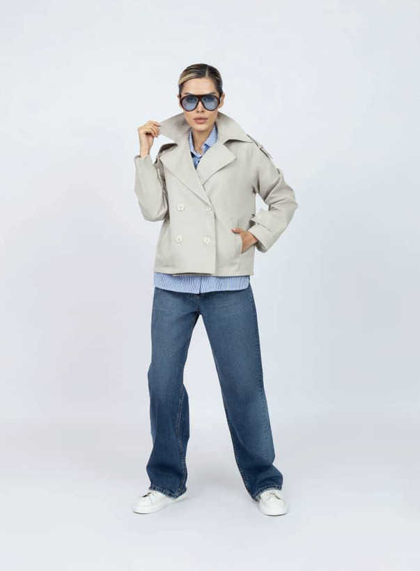 خرید عمده بارانی زنانه شیک رنگ قهوهای